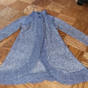 Prana Size M Women's Blue Open Front Sweater